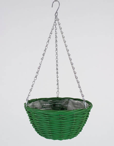 Green Wicker Hanging Basket