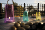 Three Mini hanging glass lanterns