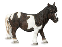 Resin Black & White Large Shetand Pony