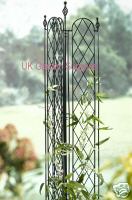 Black Metal Garden Spiral Lattice Obelisk