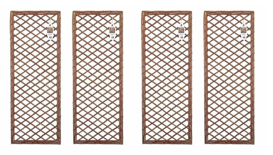 Set of 4 x Lattice Willow Trellis Fence Panels