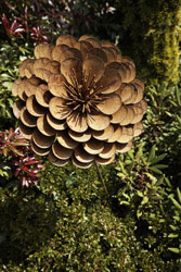 Rust Hydrangea  Decorative Flower Stake