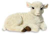 Lying Down White Lamb Ornament 