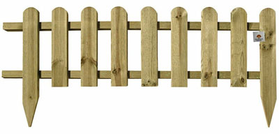 Wooden Picket lawn edging