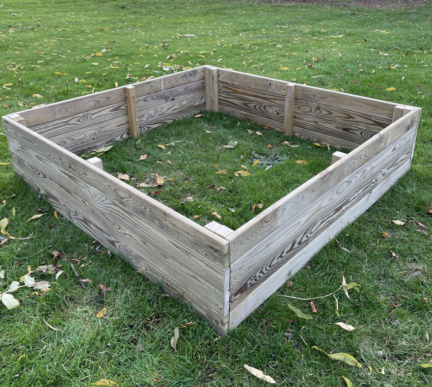 Raised Veg Bed Garden Pressure Treated Timber 1.2m x 0.6m
