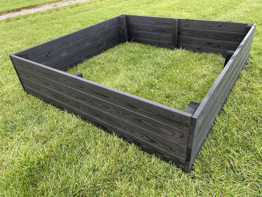Raised Vegetable Garden Beds Ash Black 90cm x 90cm