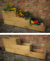 Stepped Wooden Raised Planters