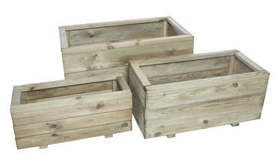 Outdoor Timber Wood Trough Planters