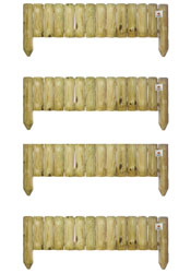Picket  Log Roll Panel  Fence 23cm Set of 4