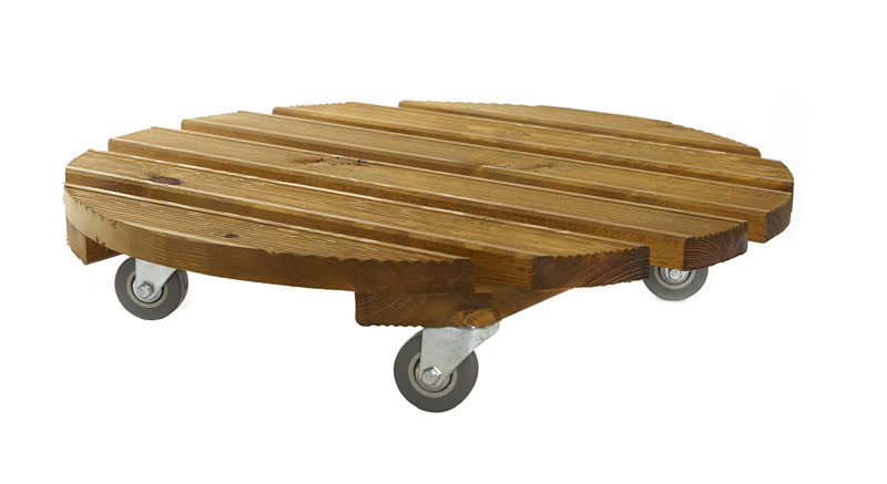 50cm Heavy Duty Wood Plant Pot Caddy - Traditional