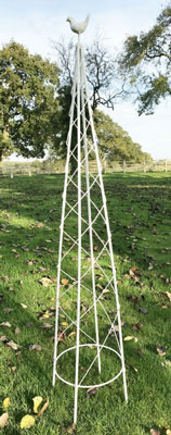 1m Mini White Obelisk Garden