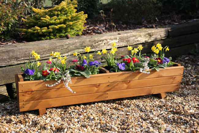 Harlow Wooden Trough Planter