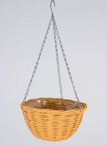 Peach Wicker Hanging Basket