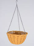 Peach Wicker Hanging Basket