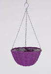 Purple  Wicker Hanging Basket