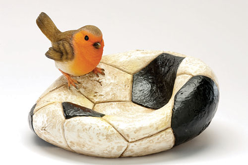 Robin On Football - Bird Ornament