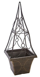 Plastic Planter with Obelisk - Medium Sicilian