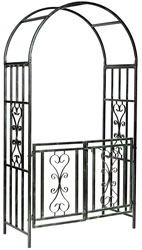 Verdigris Metal Garden Arch With Gates