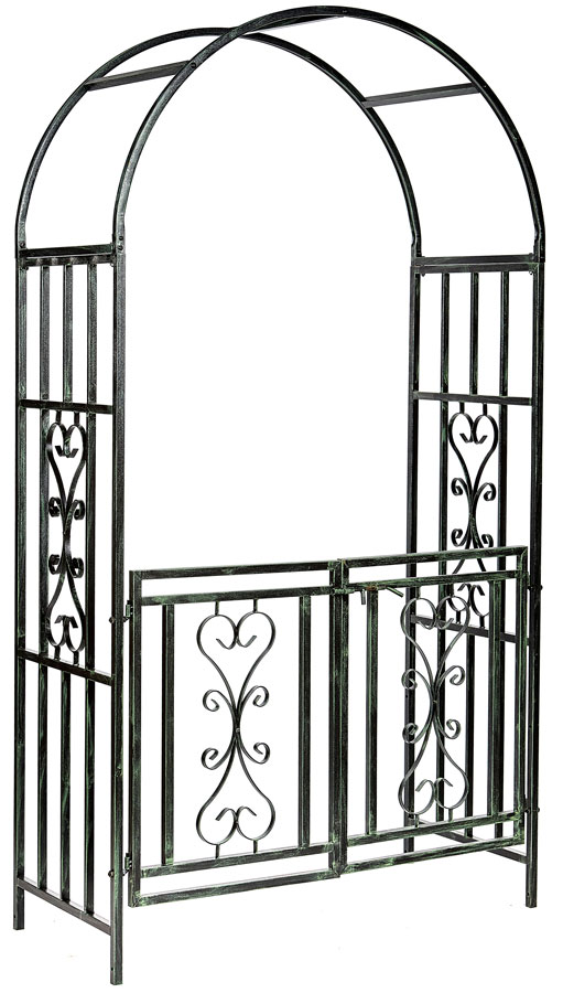 Uk Garden Supplies Verdigris Metal, Verdigris Metal Garden Arch With Gates