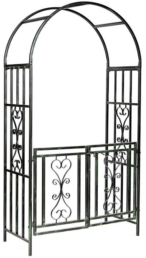 UK Garden Supplies Verdigris Metal Garden Arch With Gates