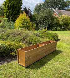 Plant Container Garden Wooden Trough Rectangular Planter 130cm