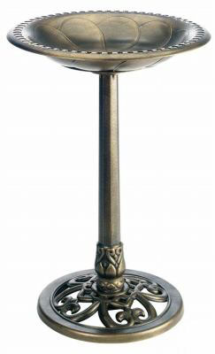Wild Bird Antique Bronze Pedestal Bird Bath