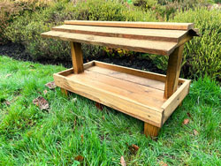Large Wooden Ground Garden Bird Table Feeder