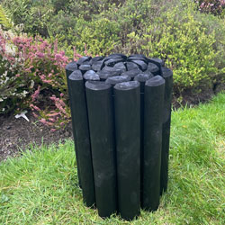 Log Roll Flower Bed Border Black 450mm High