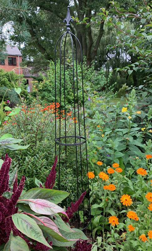 160cm Black Metal Garden Ripley Obelisk