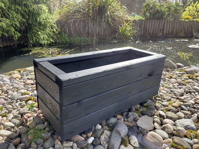 Heavy Duty Wooden Patio Planter 60cm Black Ash