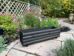Lodge Wooden Container Planter Black 100cm
