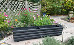 Large Lodge Wooden Garden Planter Black 130cm