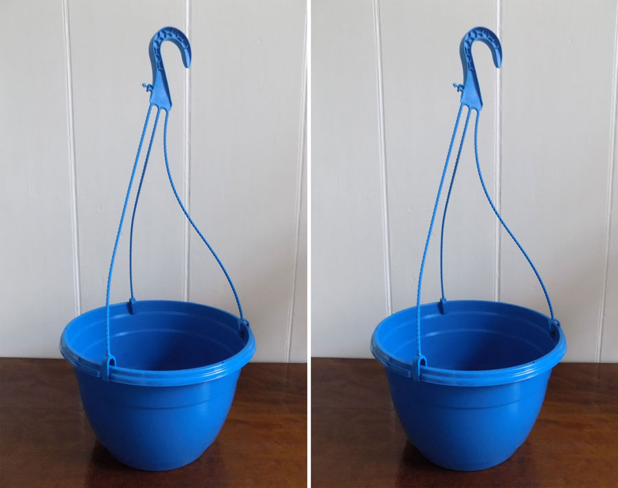 Set of 2 x Blue Plastic Hanging Baskets