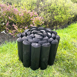 Lawn Flower Bed Border Edging Log Roll Black 2.4m x 20cm