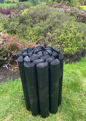Log Roll Wooden Grass Edging Black 375mm High