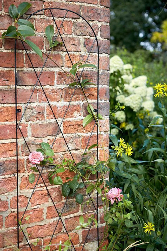 2-Pack AESOME Outdoor Metal Garden Trellis For Climbing Plants - 76.8 Inch Tall Black Rectangle Panel