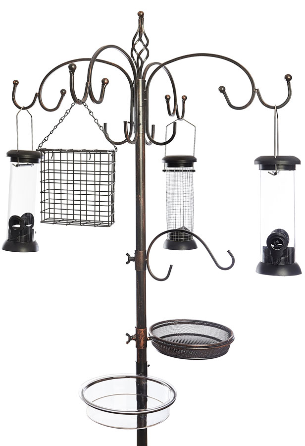 Deluxe Wild Bird Station Feeder Kit Complete Bronze