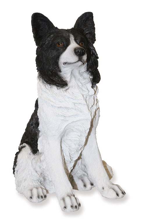 Sitting Border Collie Garden Ornament