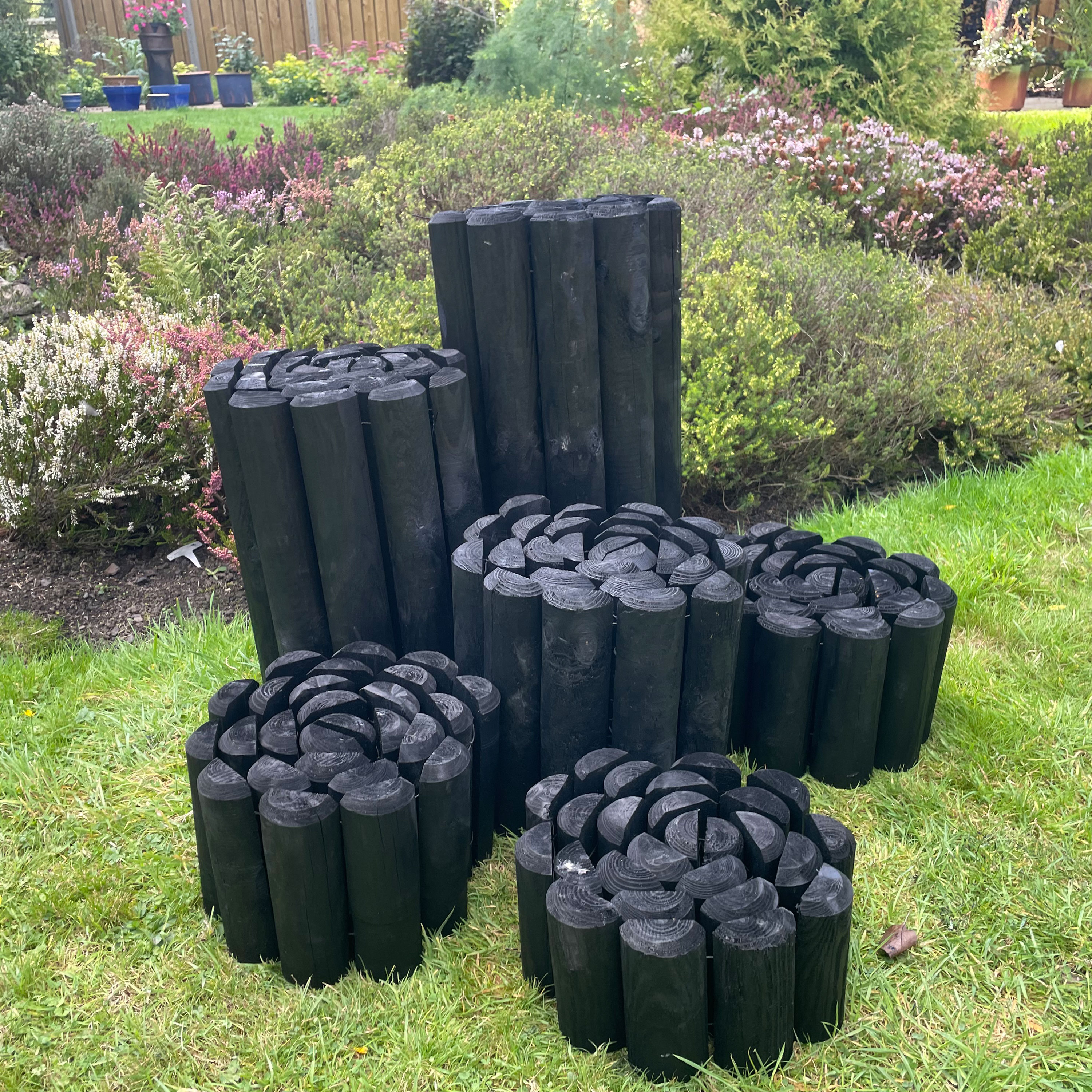 Black Log Roll Lawn Edging