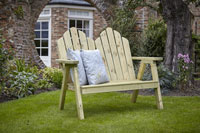 2 Seater Natural Fan Shaped Garden Bench