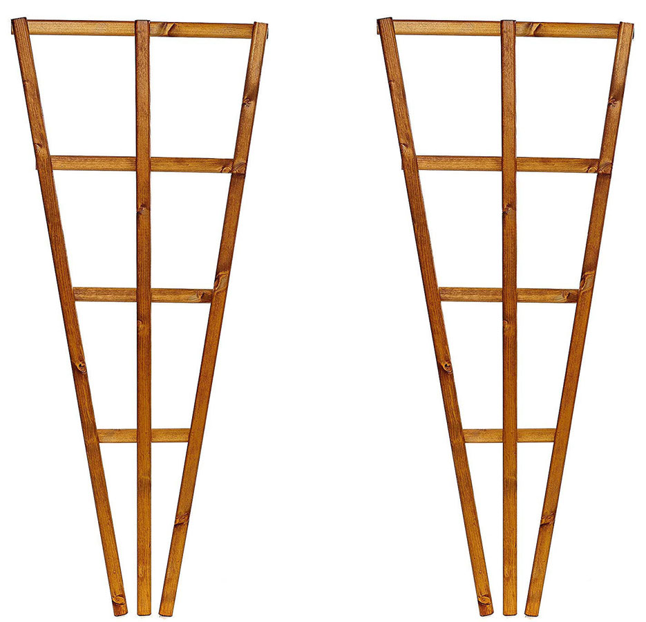 Set of 2 x Fixed Fan Wood Trellises