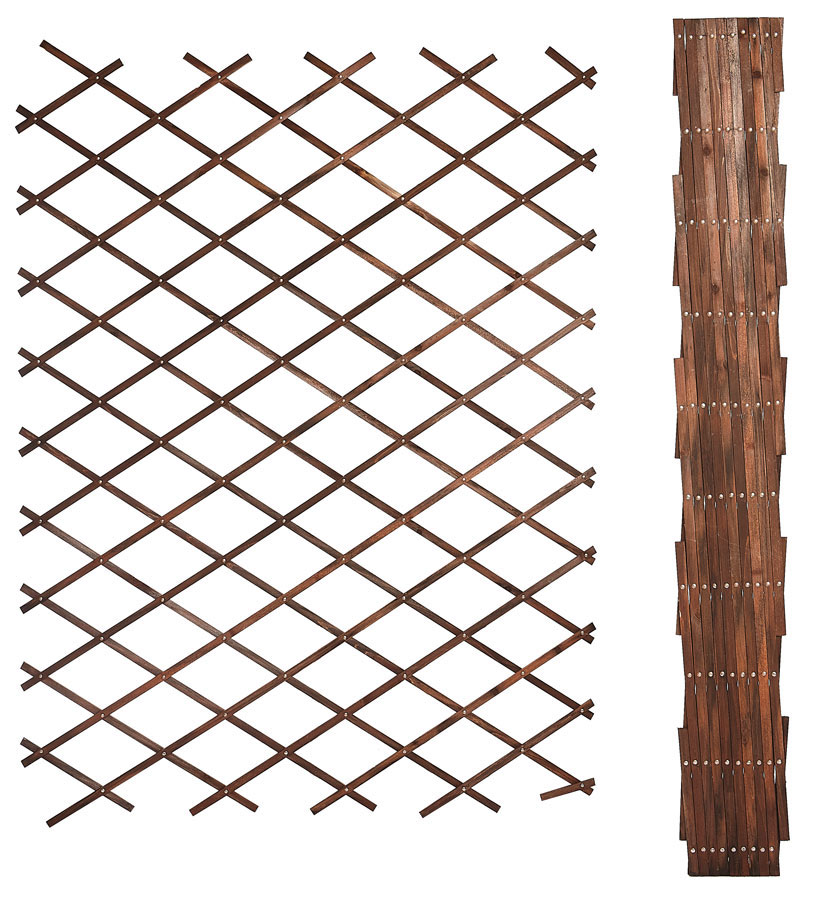 Garden Wall Trellis - 1.8m x 0.9m Expandable Riveted - Tan