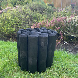 Log Roll Grass Border Edging Black 300mm High