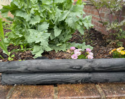 Wooden Black Lawn Log Edging Garden Flower bed Edging