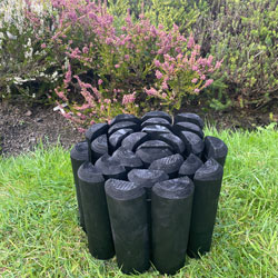 Log Roll Garden Border Edging Black 150mm High