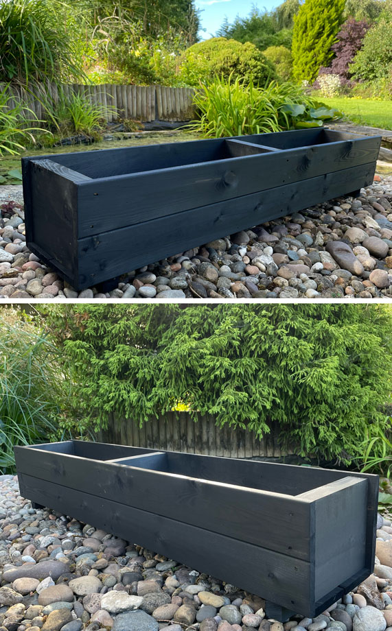 Wooden Large Planter 1.2m Black Ash