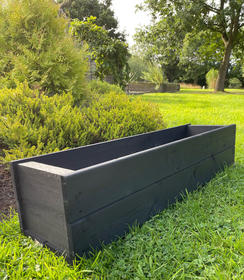 Wooden Planter Trough Black Ash 100cm