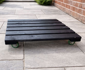 Heavy Duty Plant Pot Caddy on Wheels Charcoal Black Extra Large