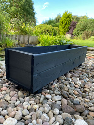 Wooden Garden Planter 0.9m Black Ash