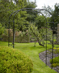 Black Kinsuite Garden Arch Trellis Arches with Door Metal Wedding Arbors for Various Climbing Plant Outdoor Garden Lawn Backyard 